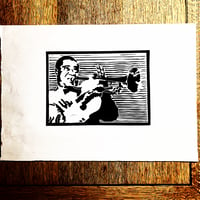 Image 1 of Louis Armstrong (Linocut Print)