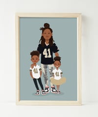 Image 1 of Dad and kids custom portrait