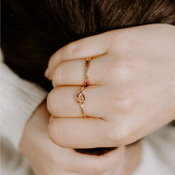 Image of 9ct Rose Gold Knot Stacking Ring