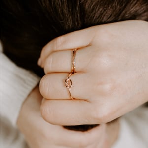Image of 9ct Rose Gold Faceted Stacking Ring