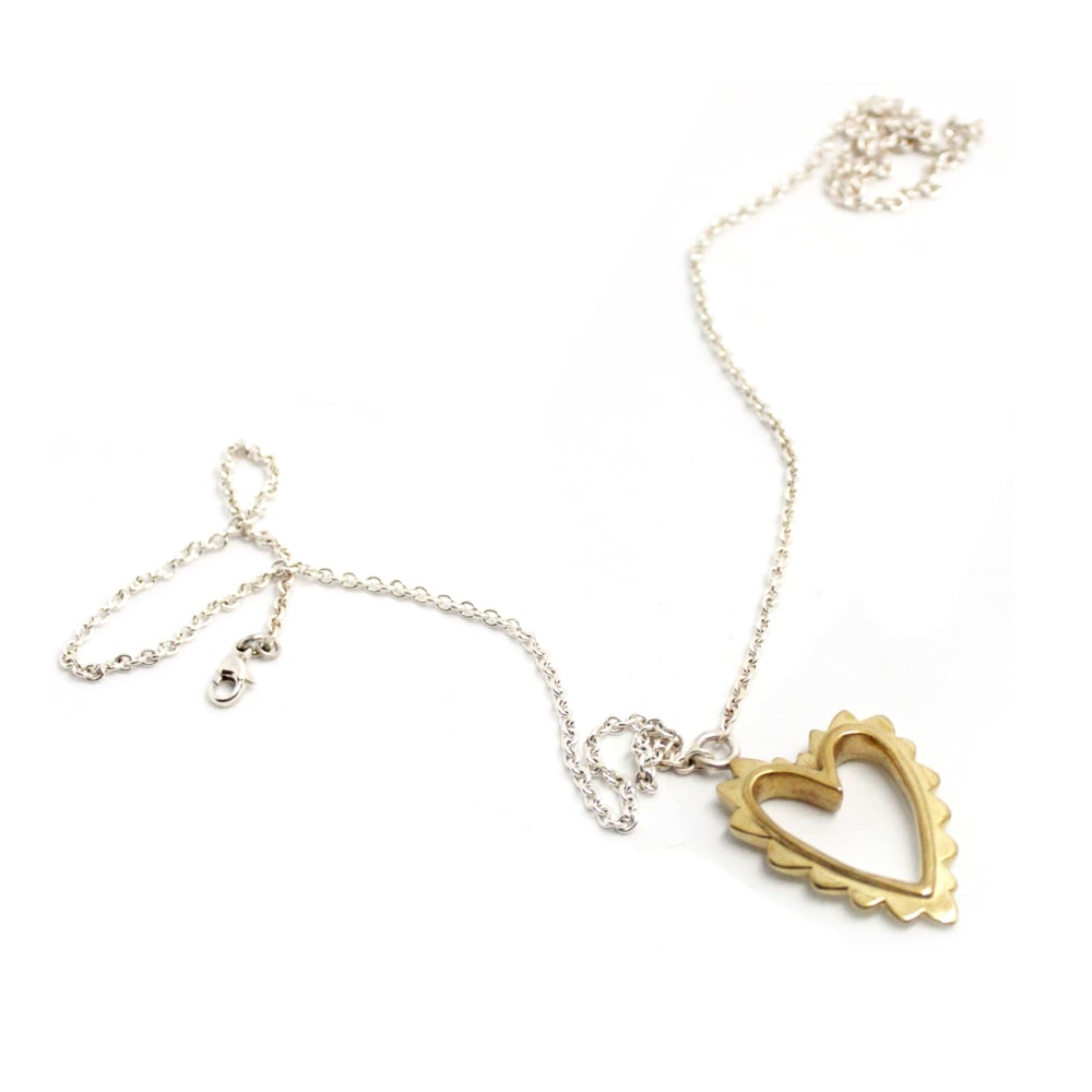 Image of CHUBBY WAVED HEART NECKLACE