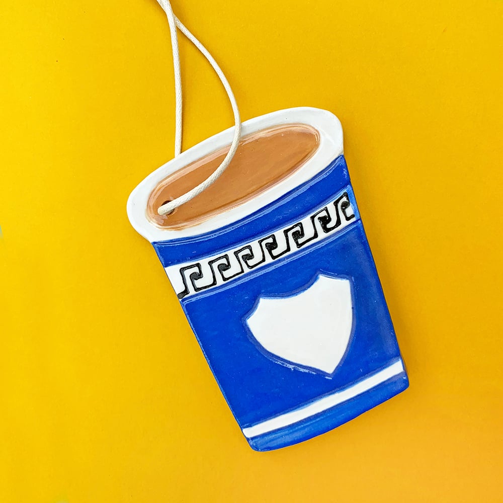 Coffee Cup Ceramic Ornament