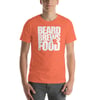 Men's Beard Brews and Food Short-Sleeve T-Shirt with White Text