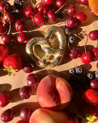 Image 1 of XXL Solid Brass Pretzel Paperweight