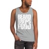 Men's Beard Brews and Food Black Tank Top with White Text