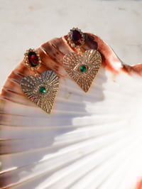 Image 3 of Tulum Heart Earrings