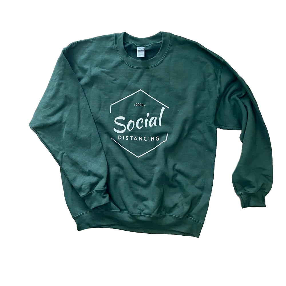 Image of Dark Green Social Distancing Crew Neck