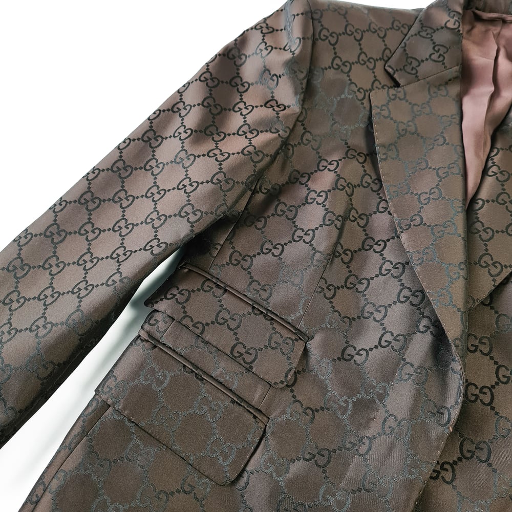 Image of Gucci by Tom Ford 1998 Monogram Suit Blazer