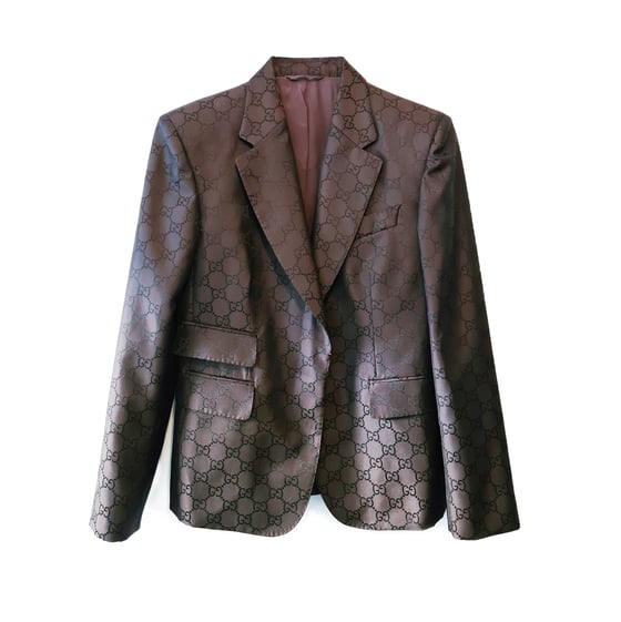 Image of Gucci by Tom Ford 1998 Monogram Suit Blazer