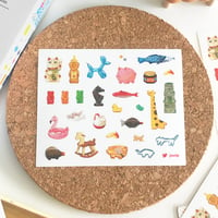 Image 1 of Animal Object Clear Sticker Sheet