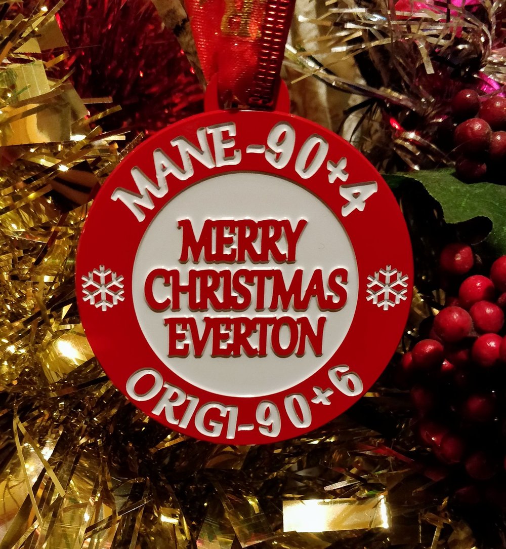 "Merry Christmas Everton" - Christmas decoration.