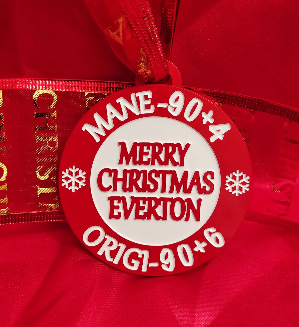 "Merry Christmas Everton" - Christmas decoration.