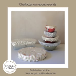 Image of Charlottes ou recouvre-plats - Tissu enduit français et oeko-tex - Frais de port compris