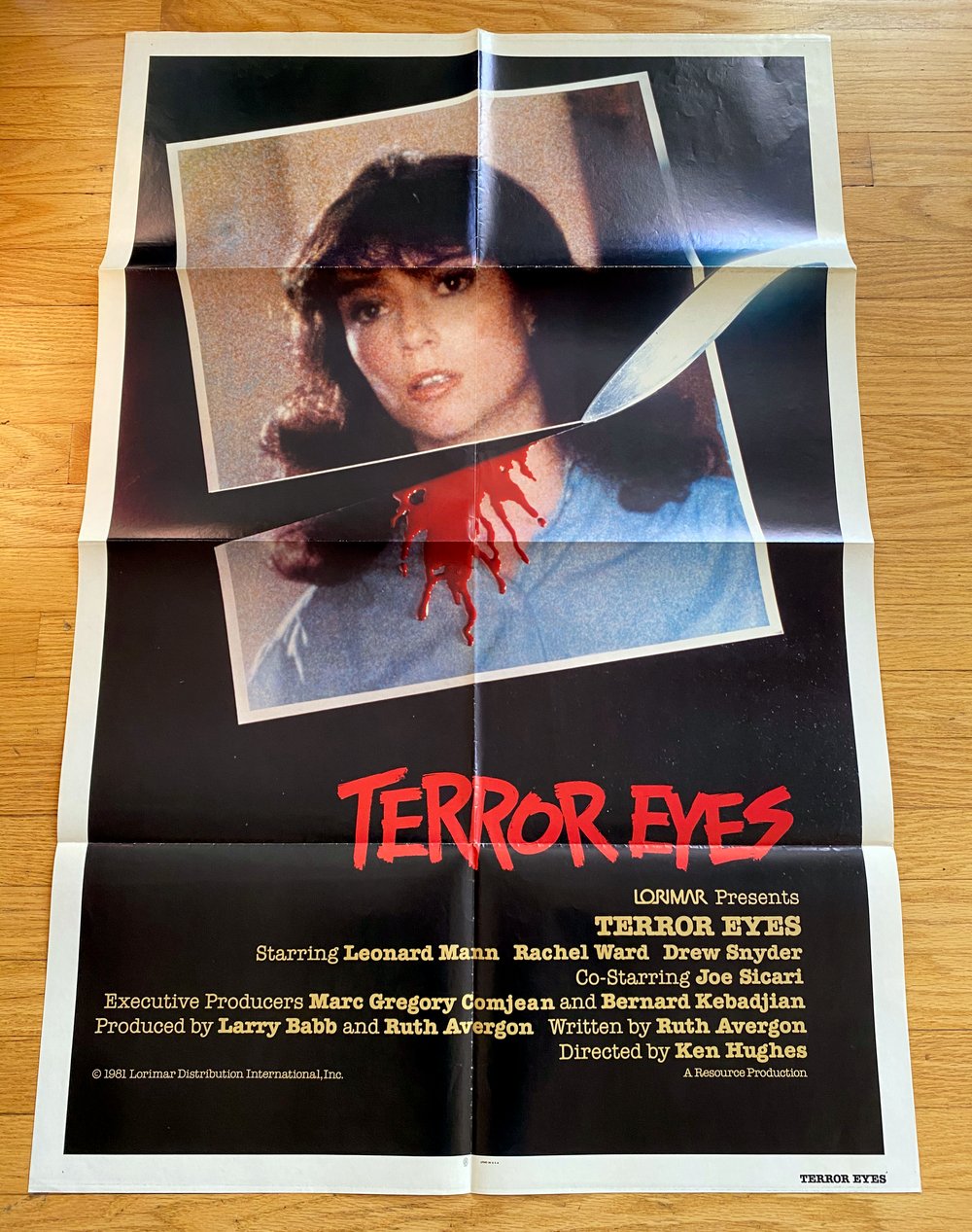 1981 TERROR EYES aka NIGHT SCHOOL Original U.S. One Sheet Movie Poster