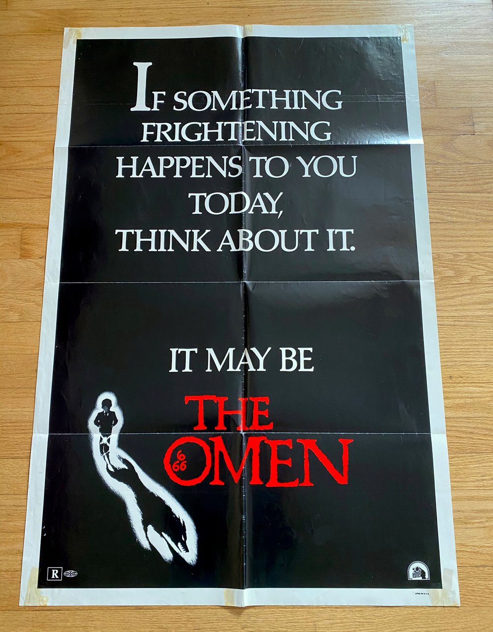1976 THE OMEN "Frightening Style" Original U.S. One Sheet Movie Poster