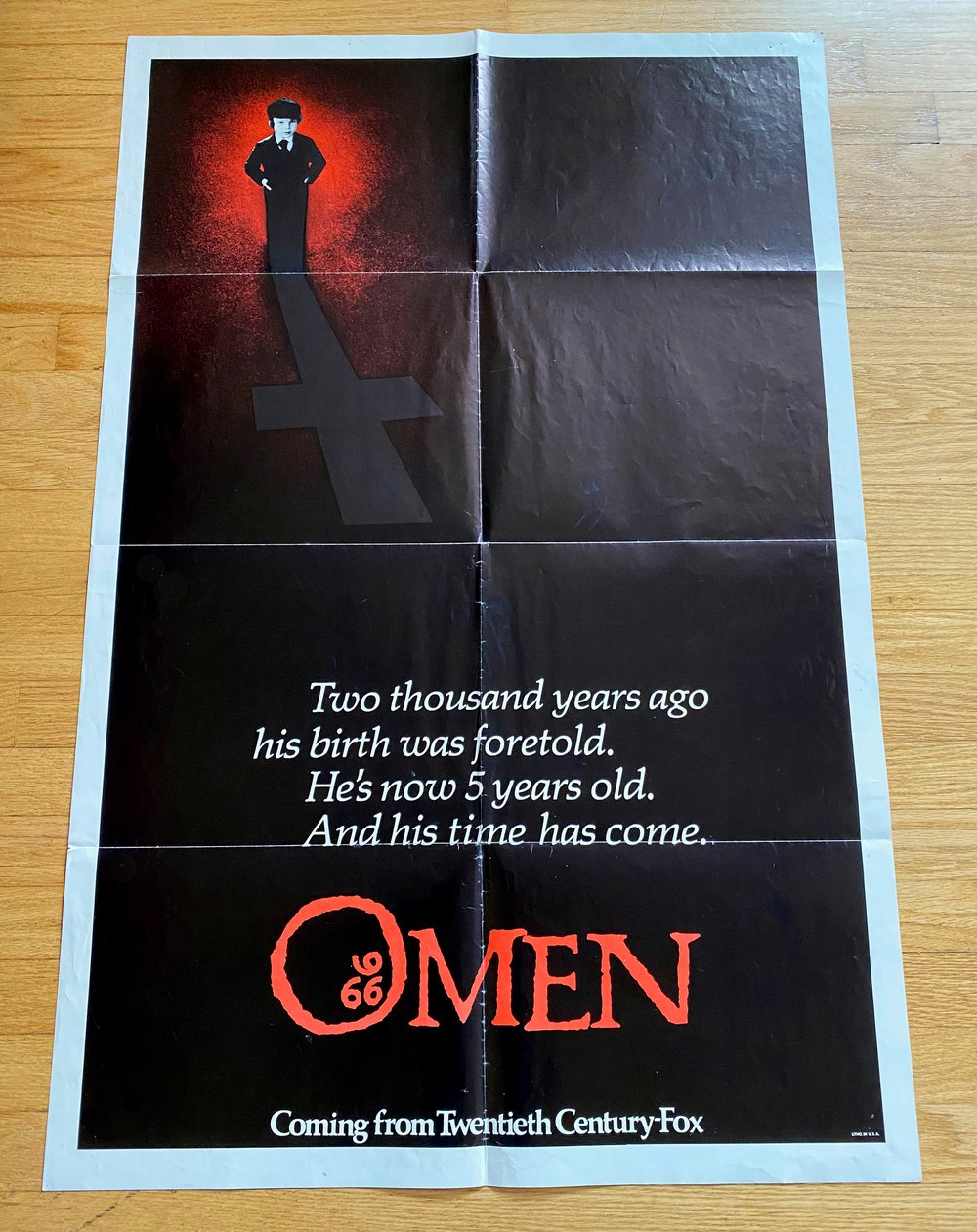 1976 THE OMEN Original Re Called U.S. Teaser  One Sheet Movie Poster