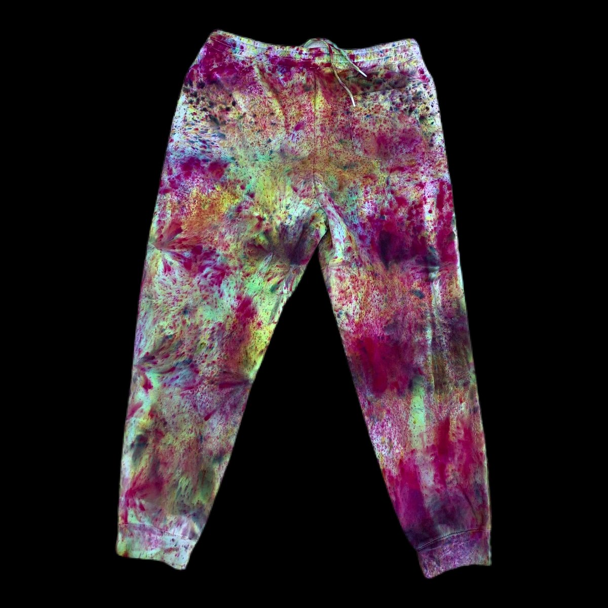 Custom Hand Dyed Fleece Joggers!! - Purple/Green