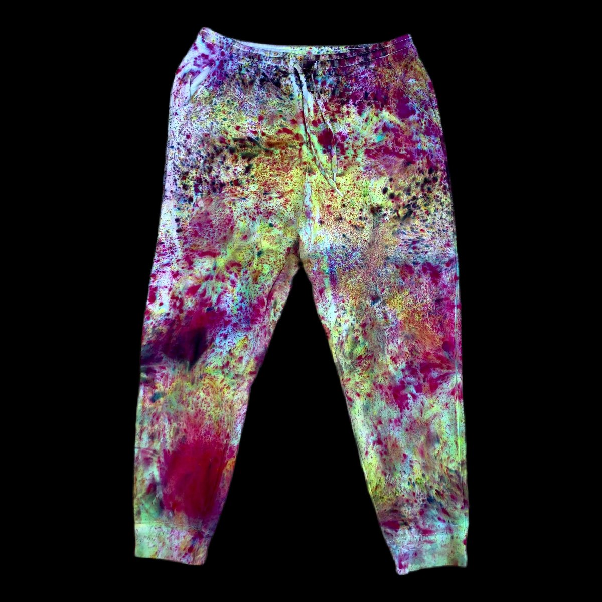 Custom Hand Dyed Fleece Joggers!! - Purple/Green