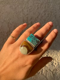 Image 3 of Bao Canyon Turquoise & Landscape Jasper Ring