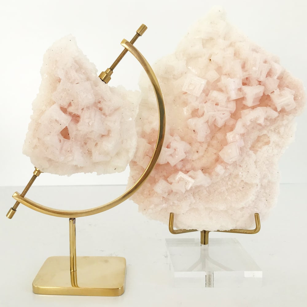 Image of Pink Halite no.45 + Lucite and Brass Stand