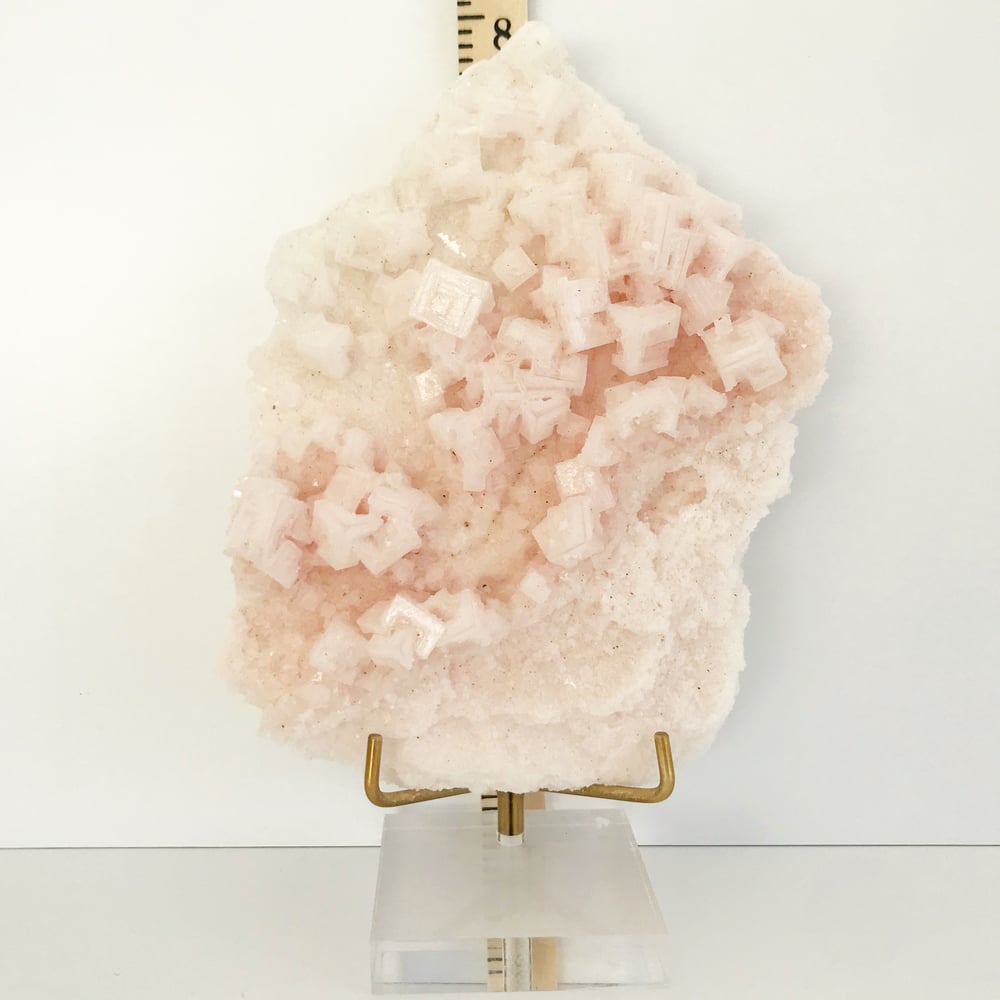 Image of Pink Halite no.45 + Lucite and Brass Stand