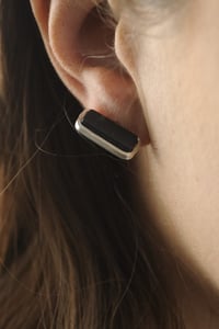 Image 2 of EARINGS silver - onyx  #024-35