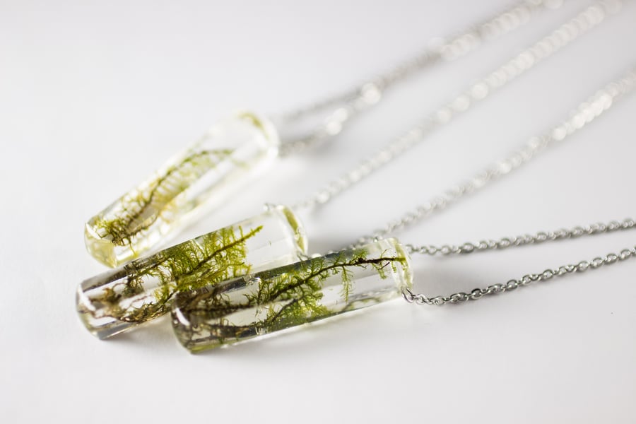 Image of Limited Time Rectangular Grave Moss Necklaces!