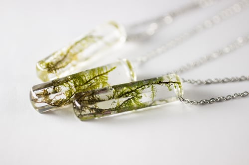 Image of Limited Time Rectangular Grave Moss Necklaces!