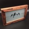 Freestanding frame with birds design