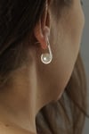 EARINGS silver - pearl  #024-21