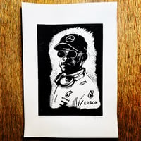 Image 1 of Lewis Hamilton (Linocut Print)