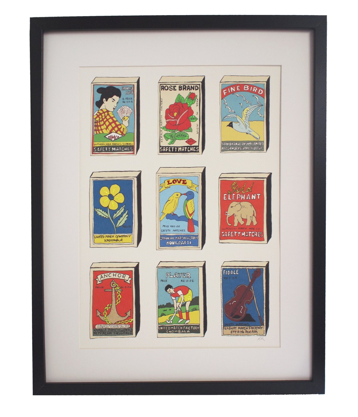  Limited Edition Hand Decorated Matchbox Print
