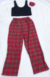 Red 100% Brushed Cotton winceyette Soft Tartan trousers