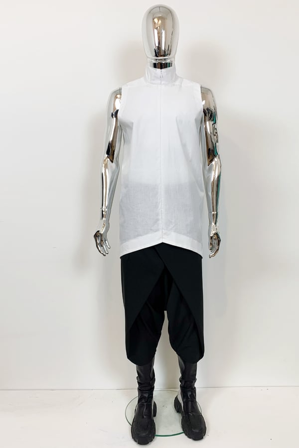 OVERLAPPING SHIRT VEST WHITE