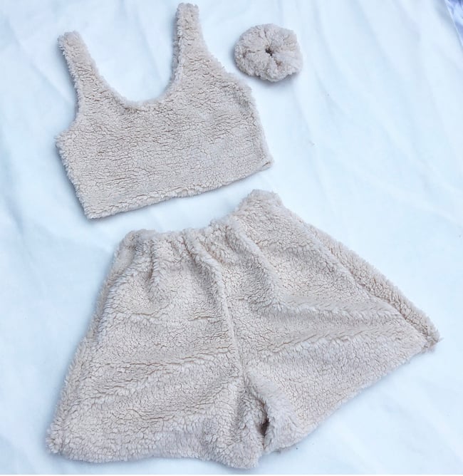 Cosy teddy Sherpa fleece shorts 