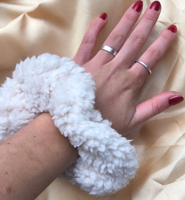 Cosy teddy scrunchies 