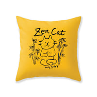 Image 1 of WOW "Zen Cat" Pillow Cover