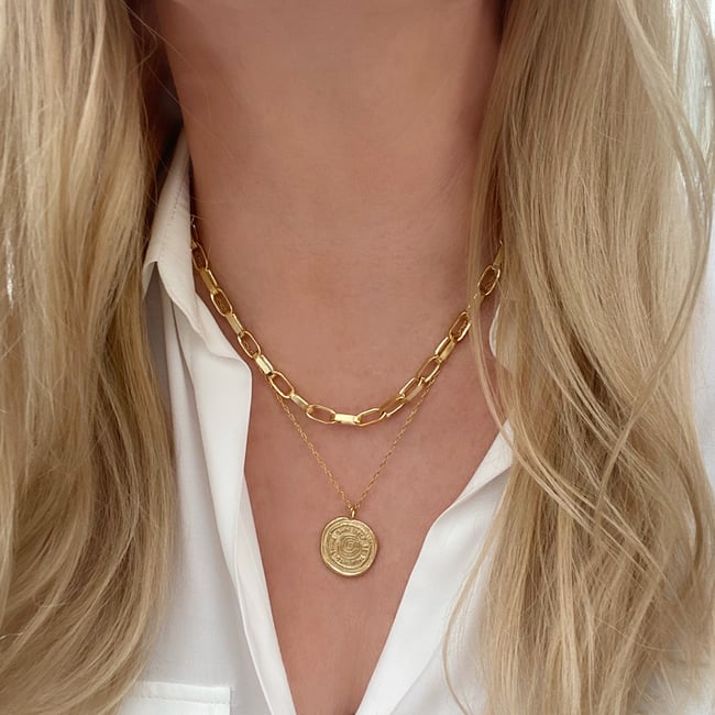 Silver chunky chain necklace 