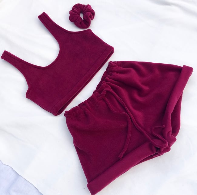  Drawstring fleece shorts 