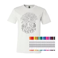 Image 1 of WOW "Tree Cats" Coloring T-Shirt and Pens