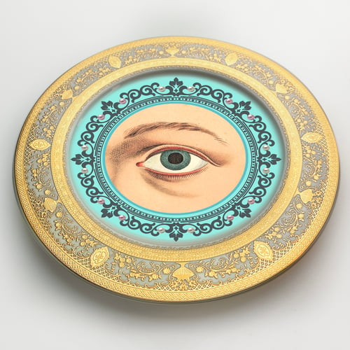 Image of Lover's Eye - Light Blue - Fine China Plate - #0738