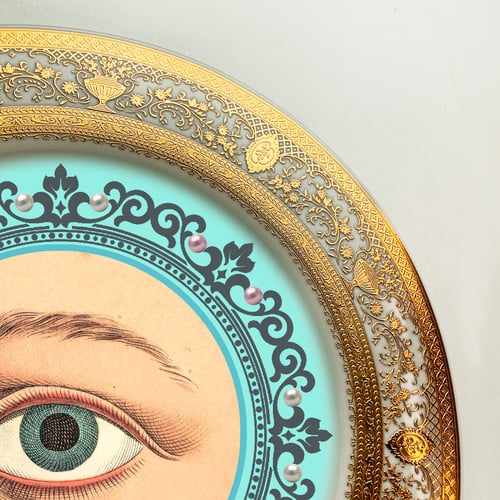 Image of Lover's Eye - Light Blue - Fine China Plate - #0738
