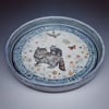Kitty Garden Handpainted Porcelain Platter 