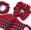 Red tartan scrunchies 