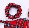 Red tartan scrunchies 