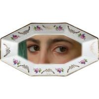 Image 1 of Lover's eye Tray - Green Eyes - #0715 UNIQUE PIECE - Vintage French porcelain tray