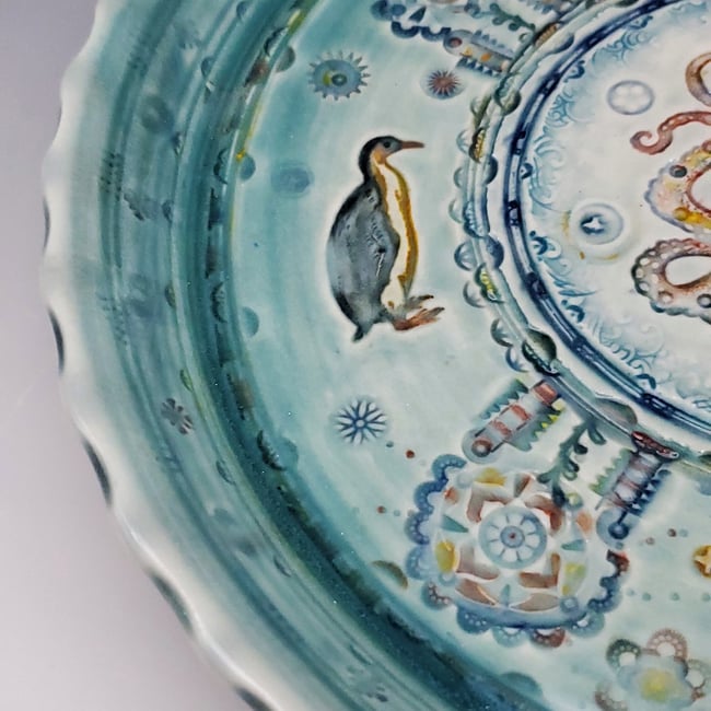 Oceanic Octopus Fluted Platter