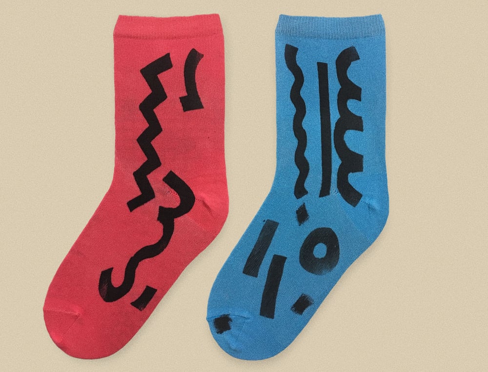 Image of BLUE AND RED SOCK
