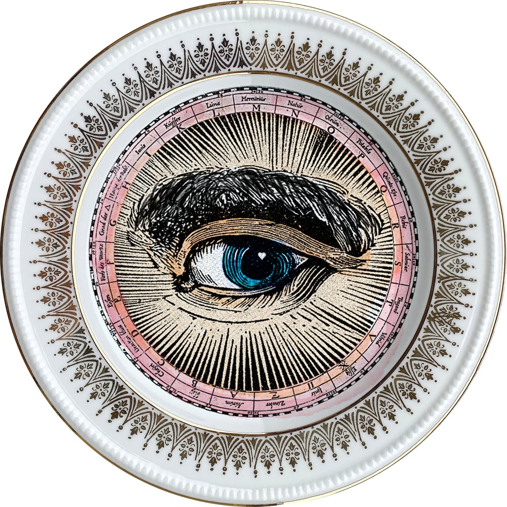 Image of Lover's Eye - Engraved - Vintage French Fine Bone China - #0717