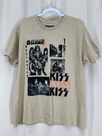Image 4 of KISS beige oversize boyfriend rocker t-shirt